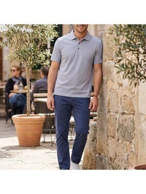 Brax Feel Good 100% Pima Cotton Polo Shirt‎ Men’s Large Geometric Print Preppy